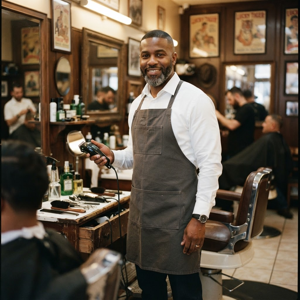 Portrait of Marcus Bell, Barber & Beard Artist